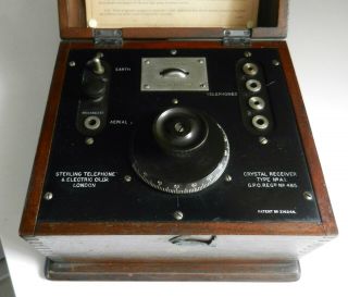 Galena Crystal Set Wireless Cats Whisker Radio Receiver " Marconi Era " 1920s