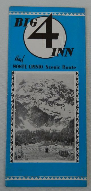 1929 Big 4 Inn Brochure & Monte Cristo & Hartford Eastern Railway Time Table