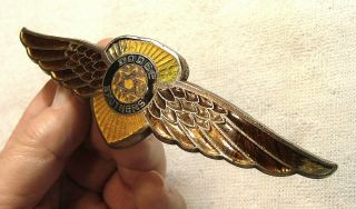 DODGE BROTHERS Winged Enamel Radiator Badge Emblem Fox Co.  1933 - 35? 2