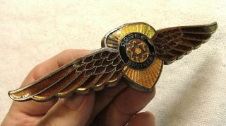 DODGE BROTHERS Winged Enamel Radiator Badge Emblem Fox Co.  1933 - 35? 3