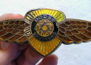 DODGE BROTHERS Winged Enamel Radiator Badge Emblem Fox Co.  1933 - 35? 5