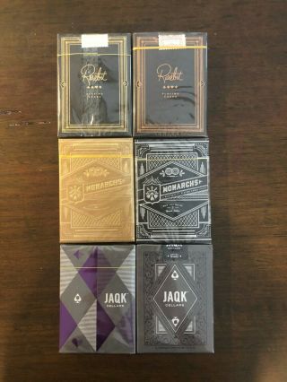 Six Rare Theory 11 Decks (Gold Monarchs,  Rarebit,  & JaQK Playing Cards) 2