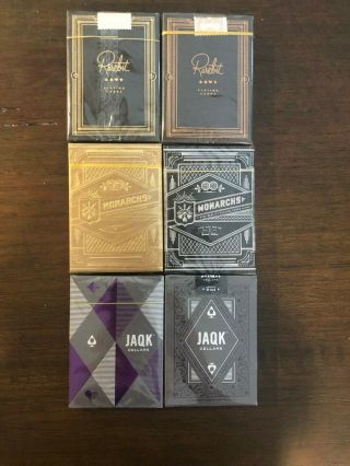 Six Rare Theory 11 Decks (Gold Monarchs,  Rarebit,  & JaQK Playing Cards) 3