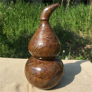 5.  16kg Natural Unknown Gourd Quartz Brown Carved Reiki Healing Hot1903