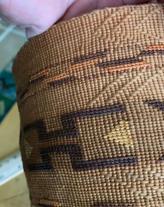 Antique Tlingit Spruce Root Basket.  Fancy decoration. 2