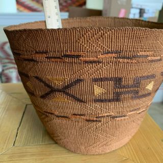 Antique Tlingit Spruce Root Basket.  Fancy decoration. 9