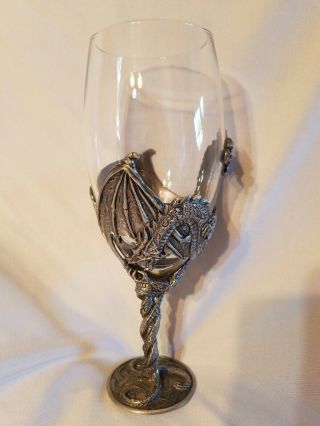 MYTHS & LEGENDS DRAGON WINE GOBLET BY VERONESE PEWTER & GLASS GOTHIC FANTASY 4