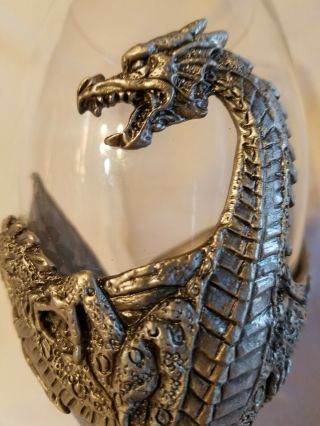 MYTHS & LEGENDS DRAGON WINE GOBLET BY VERONESE PEWTER & GLASS GOTHIC FANTASY 6