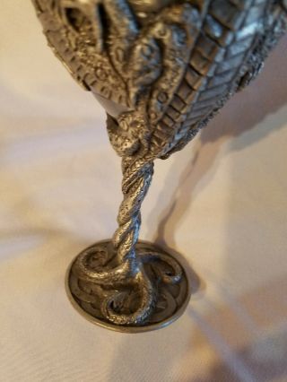 MYTHS & LEGENDS DRAGON WINE GOBLET BY VERONESE PEWTER & GLASS GOTHIC FANTASY 7
