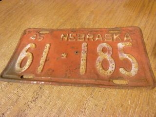 Antique Nebraska License Plate Sheridan 61 County 1946