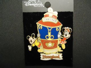 Disney Dlr Disneyland Toontown Trolley Mickey Minnie Pin On Card