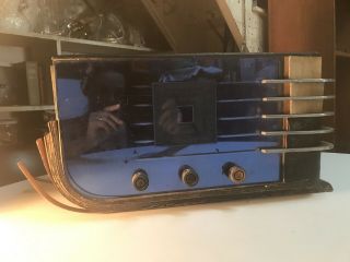 SPARTON MODEL 517 BLUE MIRROR RADIO ART DECO RARE 1930s Never 2