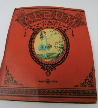 1800s Antique Victorian Advertising Holiday Card Scrapbook Album