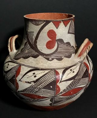 Exceptional Acoma Polychrome Pottery Handled Olla,  C1920