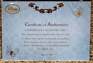 NIB Disney Store Limited Edition ' CINDERELLA ' Wedding Doll - 305/500 10