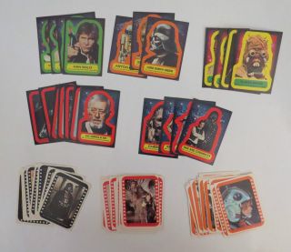 1977 Topps Star Wars Fox Films Series 1 - 5 Complete 55 Sticker Card Set Ex,