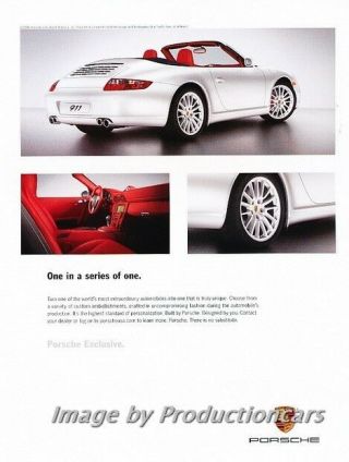 2006 2007 Porsche 911 Convertible Advertisement Print Art Car Ad J710