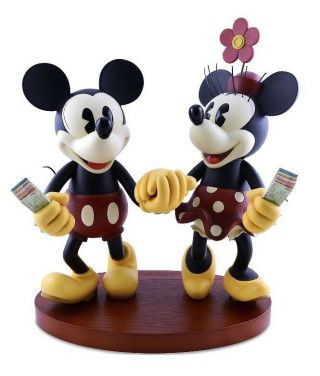 Disney Parks 20 " Medium Big Fig Figurine Pie Eyed Minnie And Mickey Mouse