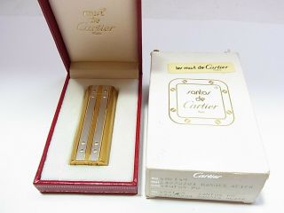 Cartier Paris Gas Lighter Oval Santos Two - Tone Gold Silver Swiss Made W/box Etc