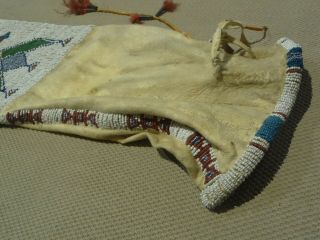 Large Cheyenne or Sioux Beaded & Quilled Pipe Bag 9