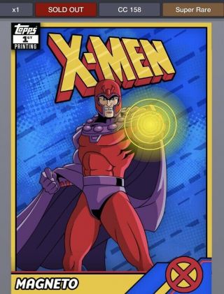 Topps Marvel Collect First Print Retro X - Men Complete Set With Magneto Award