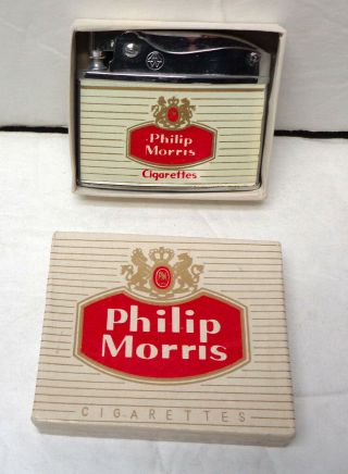 Vintage Philip Morris Cigarettes Lighter With Box