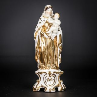 Virgin Mary | Madonna Child Jesus Figure | Old Vieux Paris Porcelain Christ | 8 "