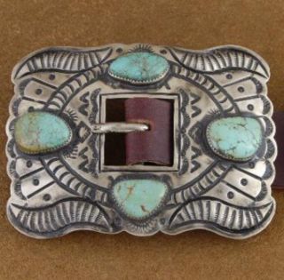 Authentic Navajo Turquoise Silver Concho Belt