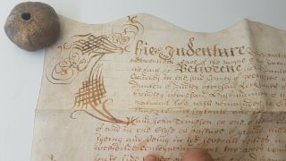 Indenture Vellum 1677.  Hand written,  neat,  ornate.  Dudley,  Worcestershire. 2