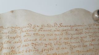 Indenture Vellum 1677.  Hand written,  neat,  ornate.  Dudley,  Worcestershire. 4