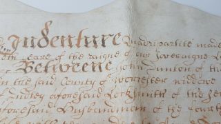 Indenture Vellum 1677.  Hand written,  neat,  ornate.  Dudley,  Worcestershire. 7
