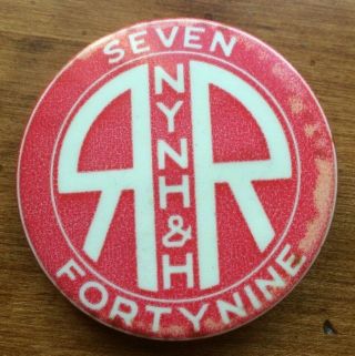 York,  Haven And Hartford Railroad Seven Forty Nine Pin Button