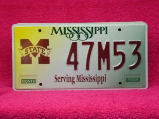 47m53 Nos 1990`s Mississippi State University Msu License Plate