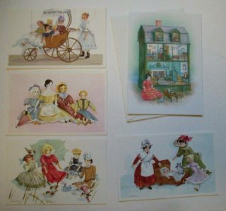 Antique Doll House Blank Greeting Card And Four Doll Postcards R Winslow