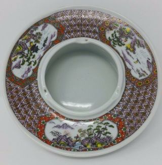 Vintage Chinese Porcelain Floating/Footed Ash Tray w/ 3 Scenes,  L@@K 2