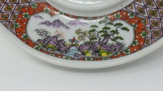 Vintage Chinese Porcelain Floating/Footed Ash Tray w/ 3 Scenes,  L@@K 5