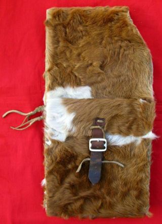 Fine Antique Unusual Cowhide Saddle / Shoulder Bags Hand Made Folk Art