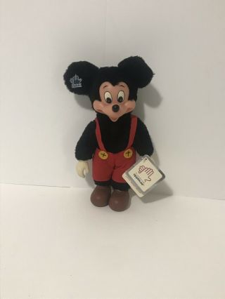 Vintage Applause 1981 Disney Mickey Mouse Rubber Plastic Face Plush Bowtie 13 "