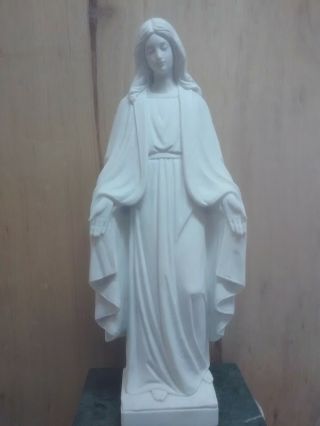 Blessed Mother Statue 25  Tall Marble Hand Carved Made In Carrara Italy