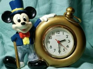 Vintage Mickey Mouse Seiko Quartz Clock Japan Walt Disney Company