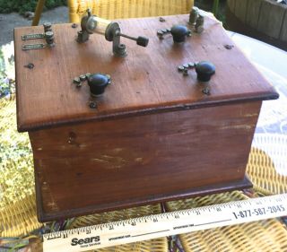 1924 Marconi Era Quaker Oats 3 Dial Crystal Radio Set W/ Cats Whisker Detector