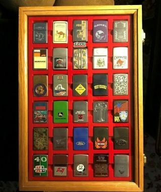 30 Zippo Lighters With Display Case