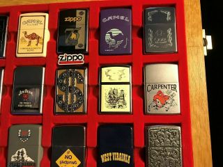 30 Zippo Lighters with Display Case 3