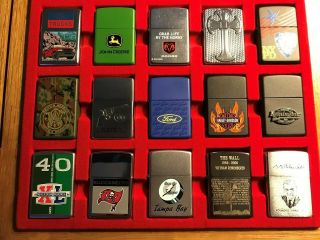 30 Zippo Lighters with Display Case 7