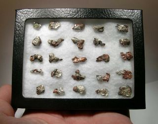 Group Of 25 Silver & Copper Nuggets: Mohawk Mine,  Keweenaw Co. ,  Michigan - Nr