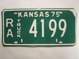 License Plate Truck Tag 1975 Kansas Ra 4199 Rawlins County [z256]