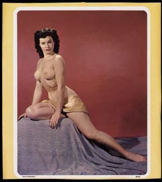 Bettie Page Early Pin - Up Calendar Photo - Lithograph Blackthorn Curly Hair Oddity