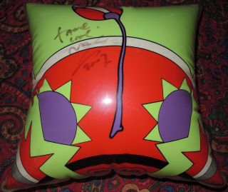 Signed Peter Max Inflatable " Tulip " Pillow Pop Art Ex Gift