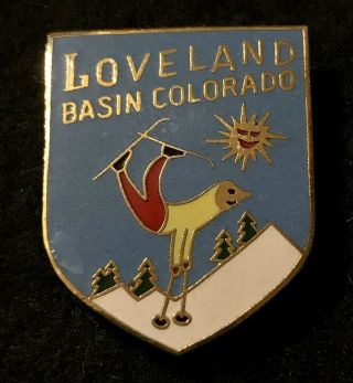 Loveland Skiing Ski Pin Georgetown Colorado Resort Travel Lapel Made In Japan