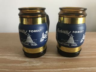 2 Vintage Enchanted Forest Chesterton In Mini Souvenir Mugs 1970’s